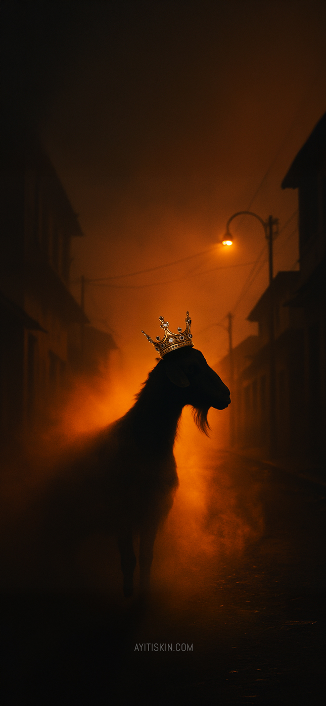 Haitian nocturnal goat silhouette