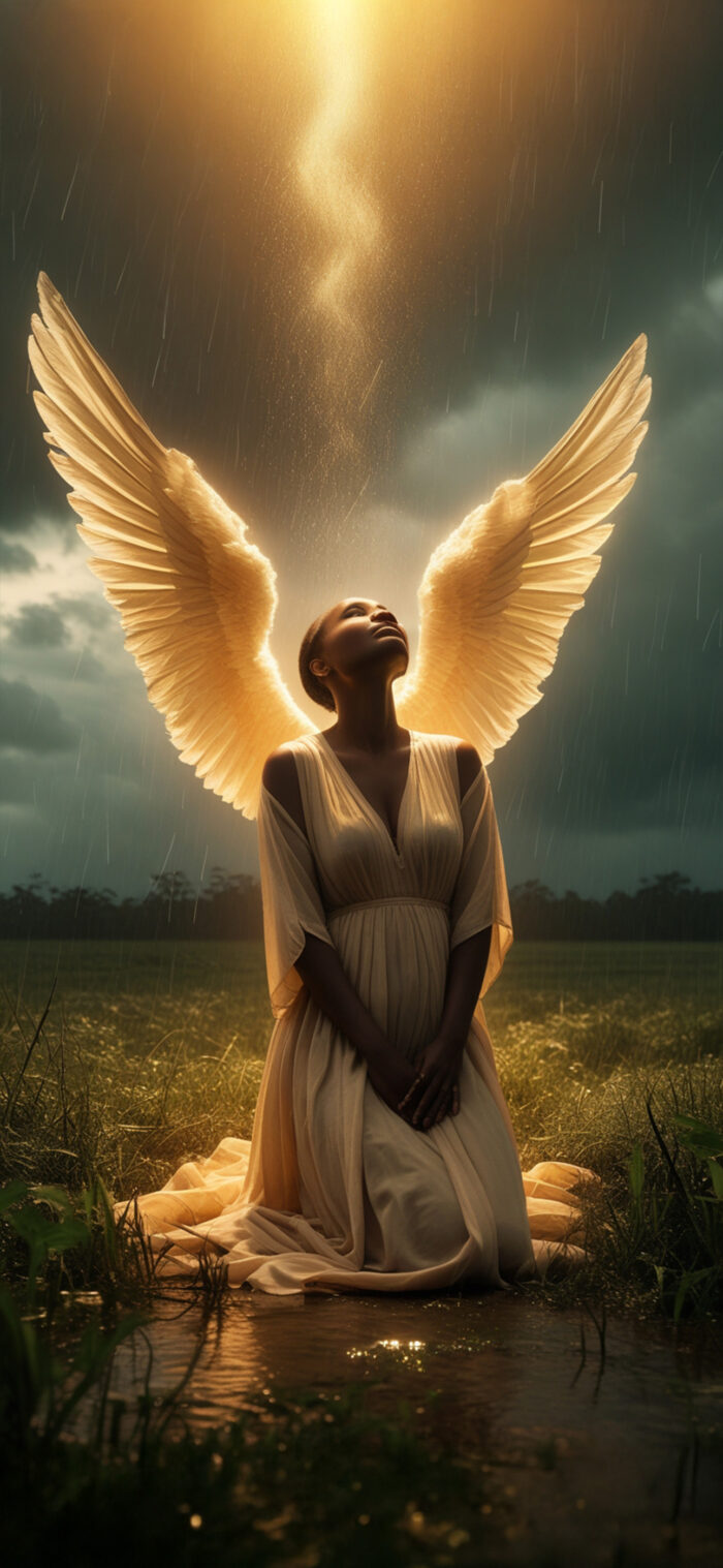 Black woman angel wings