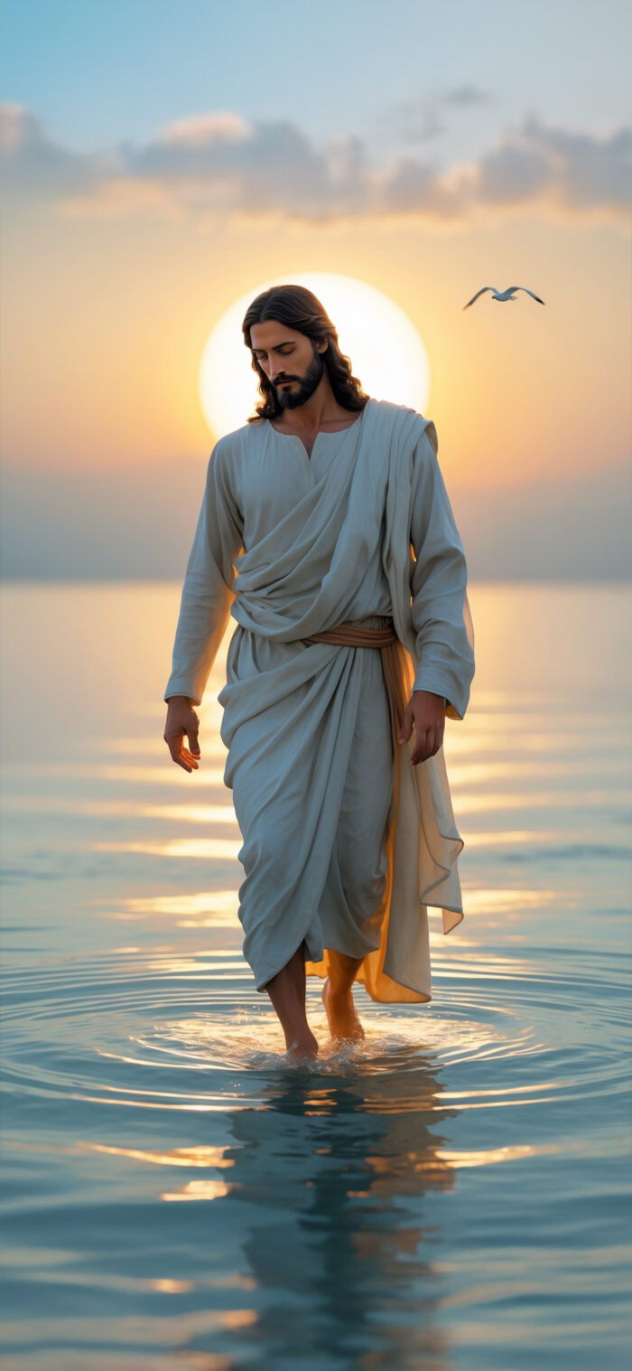 Jesus walking on water wallpaper