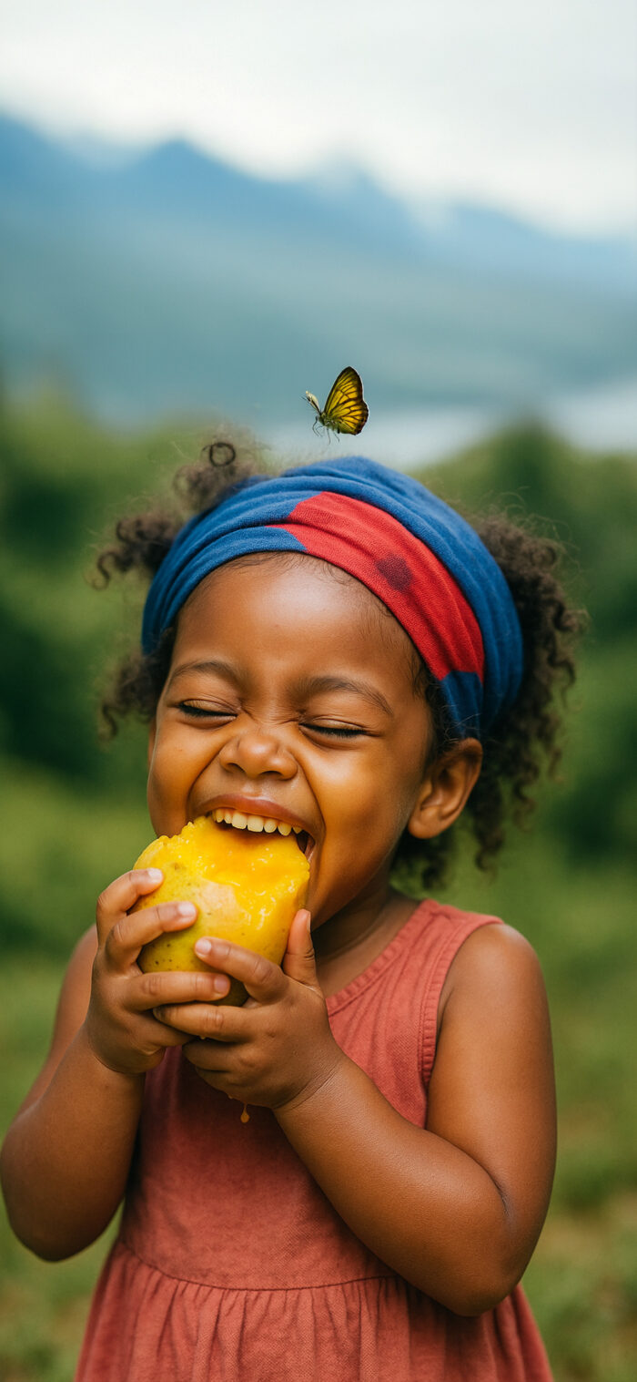 Sweet Haitian Mango Bliss with a Joyful Smile - iPhone 14/15/16 standard